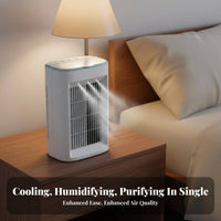 Portable Air Chiller Humidifies Personal Air Chiller Humidifier Multi-Functional Function USB Desk Fan for Students, Bedroom, Dorm Room, Office
