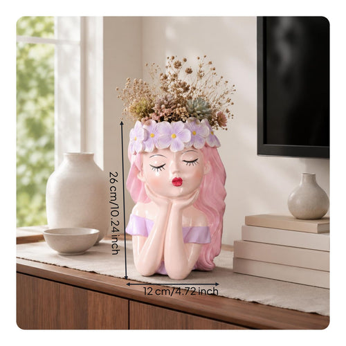 Fairy Vase Creative Design Fairy Head Planter Cute for Living Room