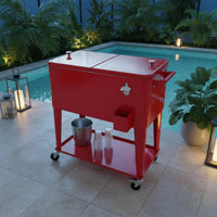 Insulated Rolling Cooler Easy to Clean Outdoor Storage Water Resistant