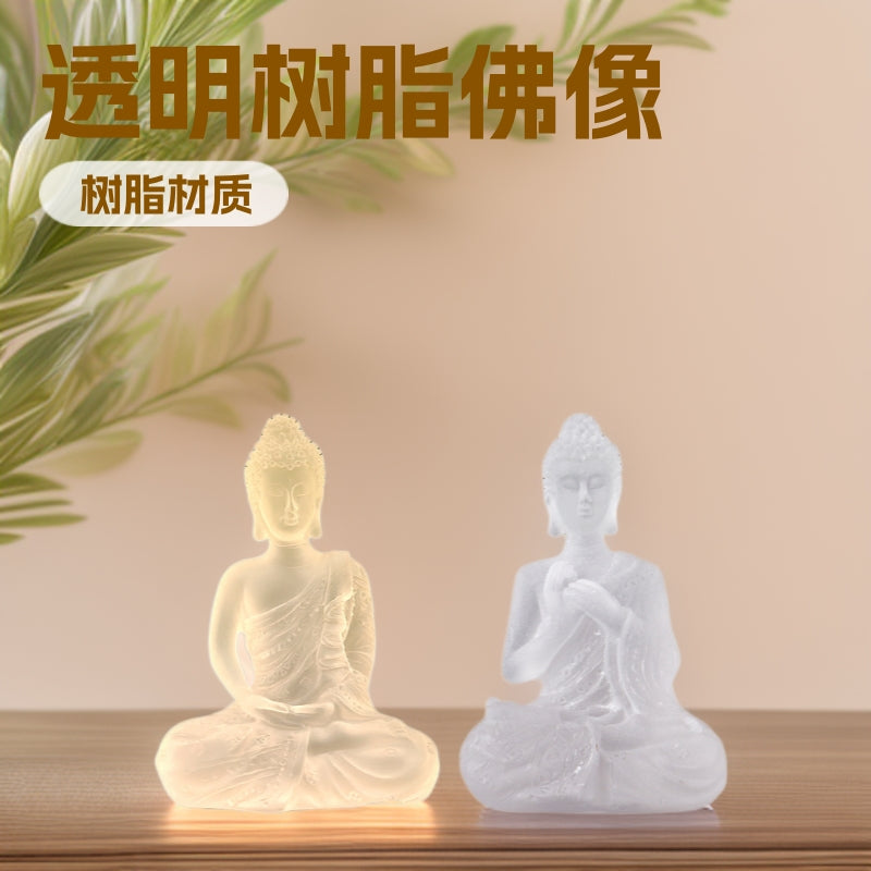 Transparent Resin Buddha Figurine for Home Decor