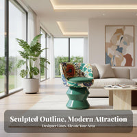 Patterned Rotating Enveloping Chair 360-Degree Rotation Living Room Furniture Architectural Design Enveloping Shape for Adults
