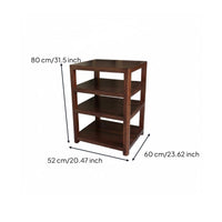 3-Tier Solid Wood Audio Rack Sturdy Structure Walnut Amplifier Stand Heavy Duty High-Fidelity Equipment Shelf for Audiophiles, Listening Room