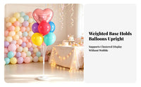Easy to Assemble Balloon Display Stand | Clear Support Rods, Reusable Frame, Balloon Stand with Base, for Birthday Parties