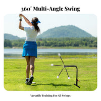 360° Rotation Golf Swing Practice Aid Stand Height Adjustable Golf Swing Practice Aid Long-Lasting for Beginners, Coaches, Outdoor, Backyard