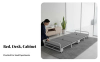 Multi-Functional Pull-retractable Desk Bed Combo Space-Saving Transformable Furniture Foldable Design for Apartment Dwellers, Office Workers, Homeowners, Guest Room