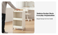 Multi-Tier Storage Trolley Movable with casters Tiered Rolling Shelf for Students