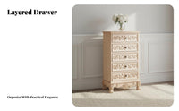 5-Drawer Tall Chest of Drawers North American Country Aesthetic 5-Drawer Tall Chest Retro Design Distressed Finish