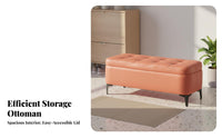 Modern Simple Design Bed End Storage Bench Solid Wood Frame End of Bed Bench Easy to Clean Upholstered Storage Ottoman Scratch Resistant for Families, Homeowners, Parents, Bedroom, Living Room, Hallway, Cloakroom