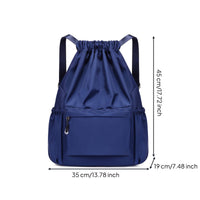 Large Capacity Wet Dry Separation Bag Multiple Pockets Drawstring Backpack Nylon Sackpack for Athletes, Students, Sports, Beach, Travel, School