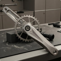 Slim Profile Mountain Bike Crankset Machined Metal 29 Mm Spindle Crankset Angular Design Crank Set 3-Bolt
