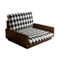 Small Dog Sleeping Sofa Elevated Design Wooden Pet Lounger Sturdy Construction Cat Bed Chair for Cats