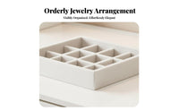 Stackable Jewelry Tray Set Soft Velvet-Lined Compartment Insert