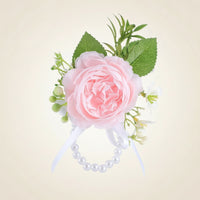Wrist Corsage with Pearl Bracelet Decorative Wristlet Accessory Lightweight for Bridesmaids, Weddings, Prom
