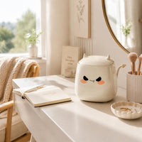 Devil Desk Trash Can Cartoon Small Storage Container Horned