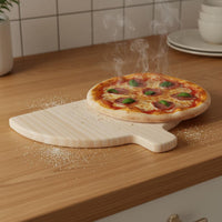Semi-Circle Pizza Board Wood Half Round Wooden Peel Angled Edge Cheese Serving Tray for Kitchen