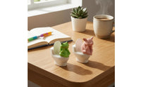 Sitting on Toilet Figurine Compact Cartoon Creature Figurine Solid-Looking