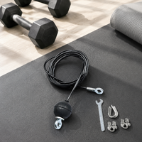 Black Cable Pulley System Home Gym, PU Coated Steel Replacement Cable, Heavy Duty Fitness Cable for Multi Gym, 300kg Load
