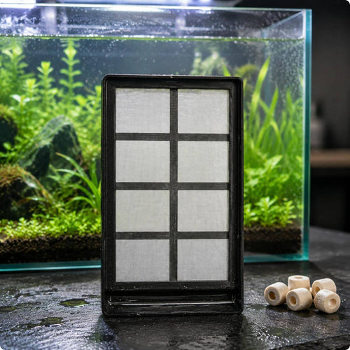 Double-Tier Strainer Screen Box Layered Design Aquatic Fish Habitat Gear Black