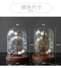跨境新品黑胡桃实木闹钟夜光灯座钟：灵净时光机械机芯样板间