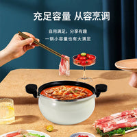 Korean Style Micro-Pressure Pot, Home Non-Stick Soup Pot, Large Capacity, Gas and Electric Universal, Double Handles, Enamel Material