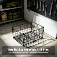 Foldable Rear Basket Screw Mount Metal Wire Bike Basket