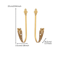 Curtain Holdback with Ornamental Gilded Ornamental Top Side Holder Wall-Mounted Hardware for Bedroom