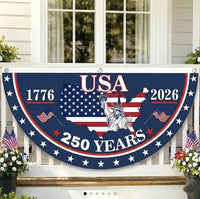 美国250周年纪念旗半圆形扇形旗America 250th 庭院户外装饰挂旗