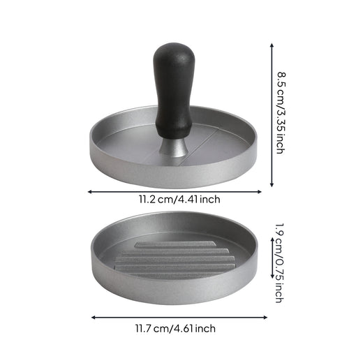 Metal Hamburger Press Ridged Base Hamburger Patty Press Rebound-Back Design