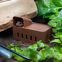 Ceramic Reptile Cave and Moisture Retaining Reptile Hide, Leopard Gecko Habitat Accessories, Textured Standing Shelter for Reptile and Turtle