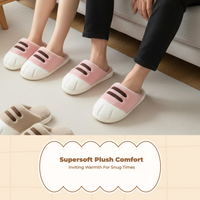 Warm Plush Indoor House Shoes Soft Lined Thick Sole