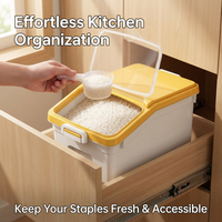 Large Rice Dispenser 10kg Cereal Storage Box, Airtight Flip Lid Rice Keeper, Pantry Organization Sto - Image 3