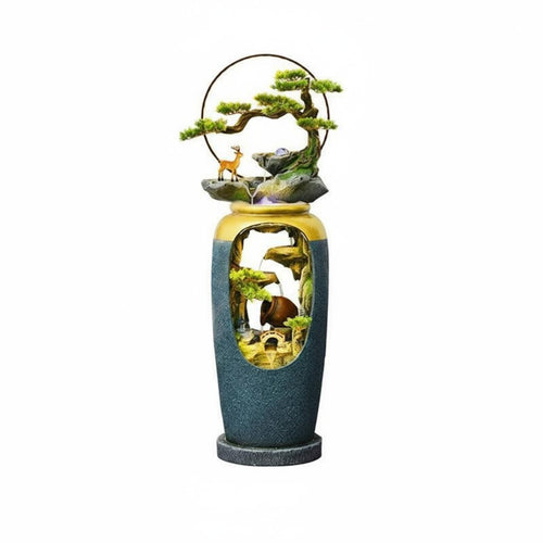 Rockery Landscape Water Feature Peaceful Landscape Floor Standing Water Feature Look Circulating Water Ornament for Homeowners, Office