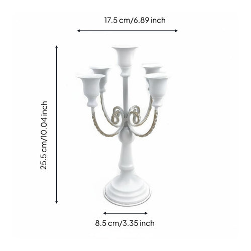 Ornate 5 Arm Candelabra Elegant 5-Candle Candle Stand Table Centerpiece