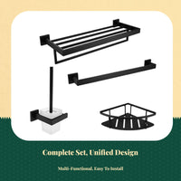 Matte black rustproof towel bar