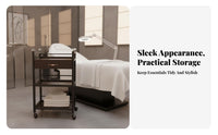 Cosmetic Station Trolley On Wheels Esthetician Rolling Cart 3-Tier Cosmetic Trolley Large Capacity Salon Instrument Stand