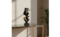 Geometric Sculpture Modern Ornament Black for Shelf