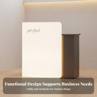 Minimalist Design Small Money Ier Desk Long-Lasting Construction Modern Retail Checkout Counter Spacious Work Surface Small Front Desk with Counter Easy to Clean for Shop Owners, Receptionists, Salon Team, Salons, Boutiques, Office, Medical Office