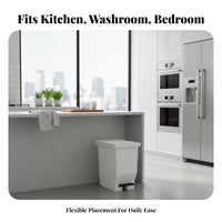 Foot Pedal Trash Can Hands Lidded Foot Pedal Trash Can Space-Saving Rectangular Waste Bin for Washroom, Bedroom, Office