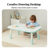 Adjustable Height rabbit Chair and Table Set Multi-Functional Child-Sized Table with 2 Chairs Easy to Clean kids' Furniture Rounded Corners for Toddlers, Preschoolers, Parents, literacy Corner, Nursery, Bedroom, Kindergarten