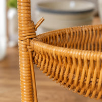 Two-Tier Fruit Basket Tall Handle 2-Tier Fruit Basket Brown