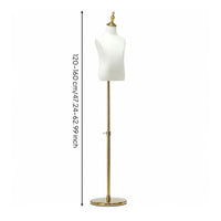 Mannequin Torso with Stand Sturdy Dress Form with Metal Base areaSaving Female Dress Form for Kids, Retailers, Shop Window, Photo Studio