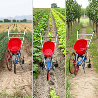 Manual Seeder with Growth Additive Distributor Chain-Driven Seeder with Growth Additive Distributor Wheeled Push-Type Row Planter for Farmers, Farm