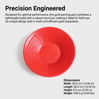 Gold Washing Pan for Prospecting, Manual Gold Washing Tool for Rivers, Lightweig #variant:Flame Red