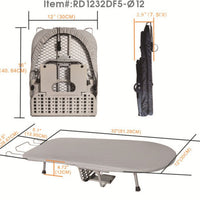Reinforced Anti-Slip Heat-Resistant Folding Ironing Board with Storage Basket for Home Use
