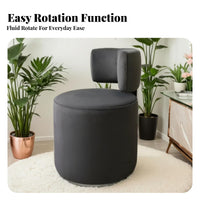 Upholstered Rotate Cylinder Stool Modern Design Household Furniture Minimalist Design Low Rear Support for Home Decor Lovers