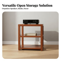 Solid Wood Amplifier Stand Sturdy Wooden Audio Rack Stereo Equipment Cabinet Heavy Duty Oak Construction Suitable for Home Theater Living Room Bookshelf Display