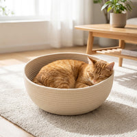 Woven Cotton Rope Bed Insert, Scratch-Resistant Cat Bed, Washable and Breathable for All Seasons, 35cm