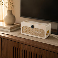 Desktop Cable Organizer Side Pass-Through Openings Hard-Shell Cable Box