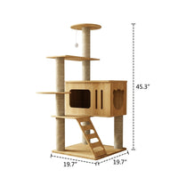 Five-Tier Indoor Cat Activity Center, Multi-Level Climbing Frame Featuring Condo Scratching Posts, Large Adult Cats 20kg Maximum Load