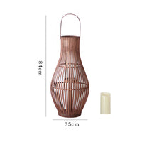 Bamboo Floor Lantern with Handle Decorative for Lobby